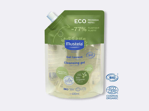 Eco-Refill Wasgel lichaam en haar Bio gecertificeerd - Mustela Belgium - 1