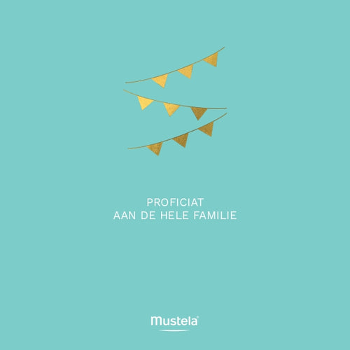 Mustela goud fanions familie proficiat kaart - Mustela Belgium - 1