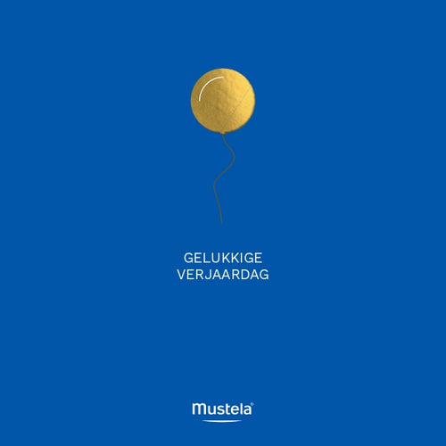 Mustela kaart gelukkige verjaardag gouden bal - Mustela Belgium - 1