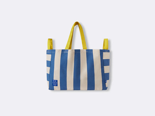 mustela grand sac plage coton rayures bleu blanc jaune - Mustela Benelux - 4